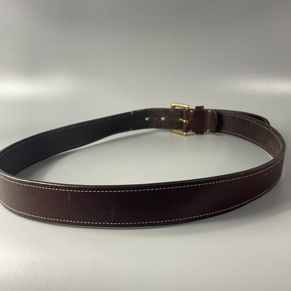 Coach # 3710 Rectangular Roller Brass Buckle Brown Leather Belt, Size 34/85 - Picture 4 of 12